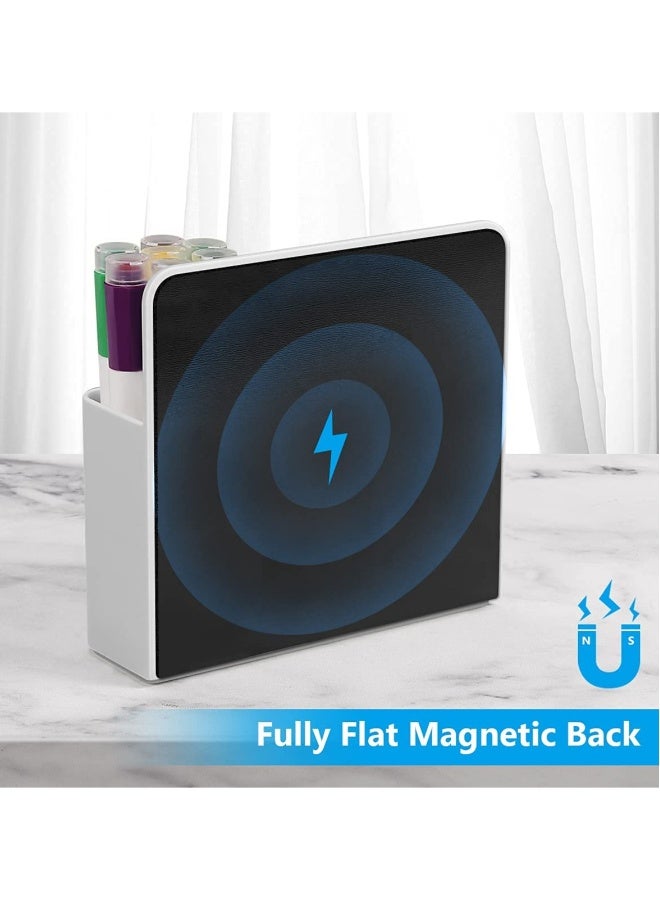 Magnetic Dry Erase Marker Holder Pen and Eraser Holder for Whiteboard Magnet Pencil Cup Storage Organizer School Office Home Fridge Locker Metal Cabinets White - Image 4